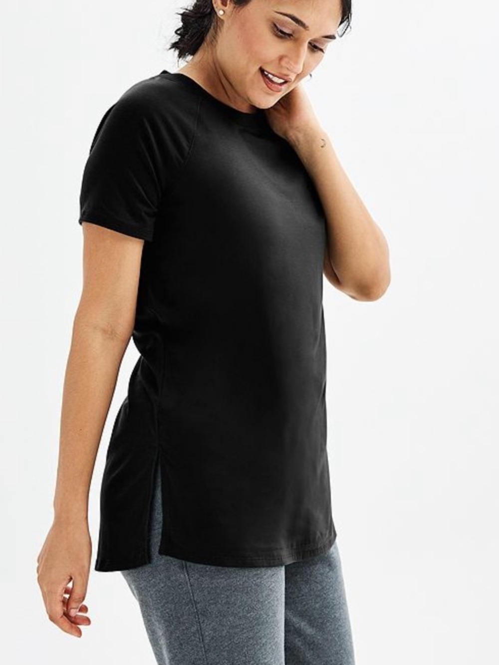 NWOT Tek Gear Short Sleeve Tunic Tee in Black